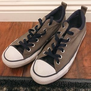 Gray & Navy Blue Converse